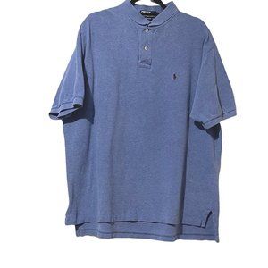 Polo by Ralph Lauren men's sz XXL blue short sleeve embroidered polo shirt FLAW